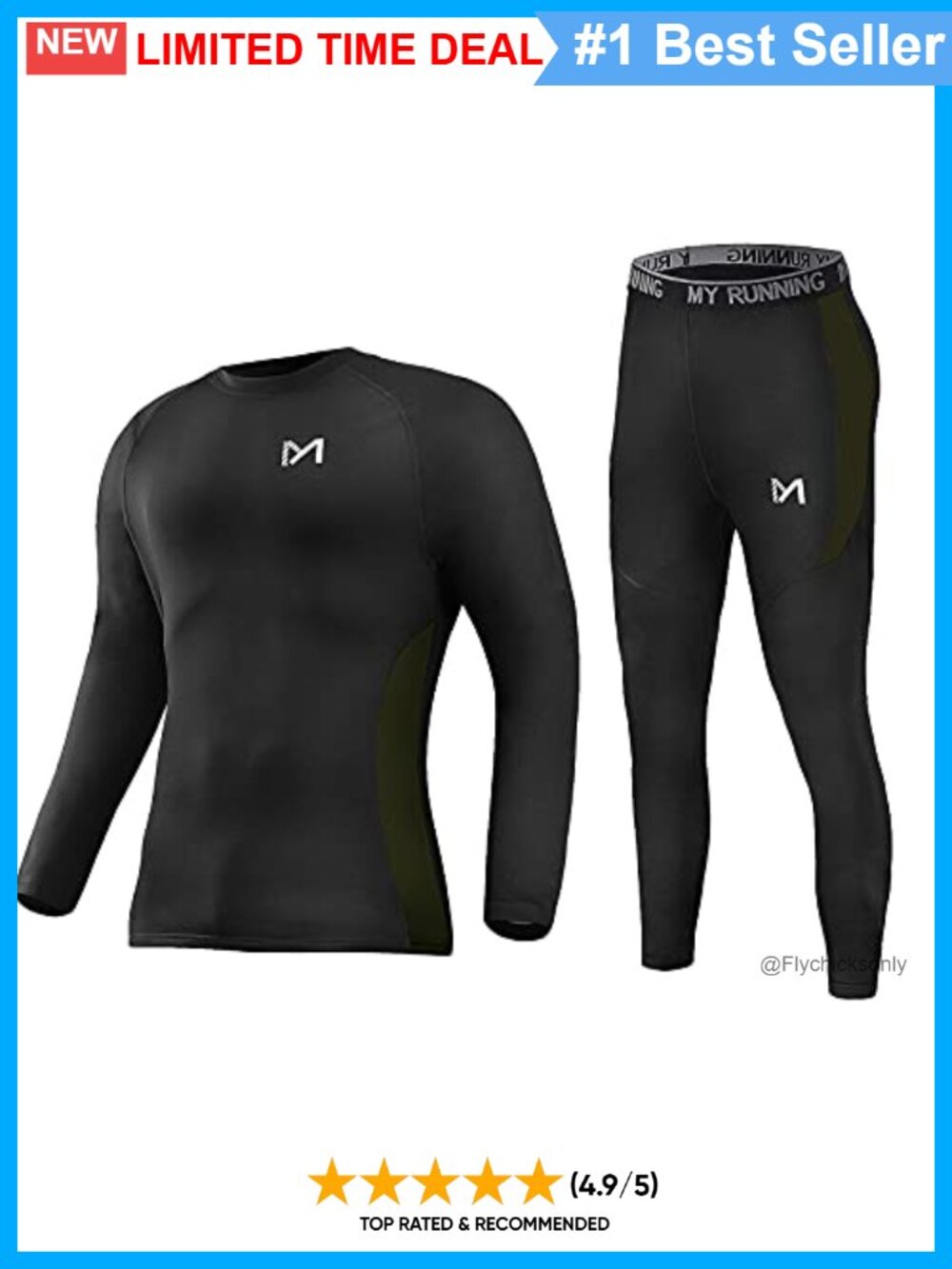 Men's Thermal Underwear Set Base Layer Long Johns Moisture Wicking Stretch